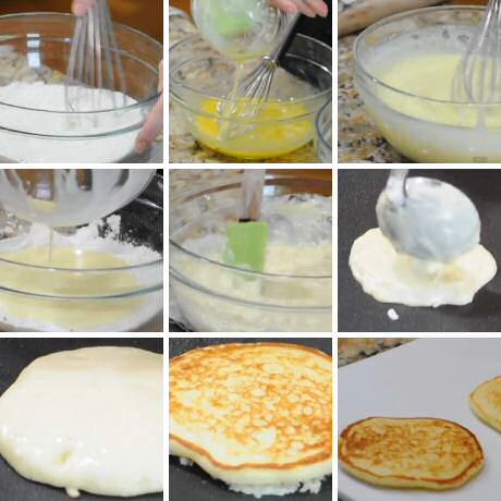 Stap voor stap recept met foto's om lekkere karnemelk pannenkoeken te bakken